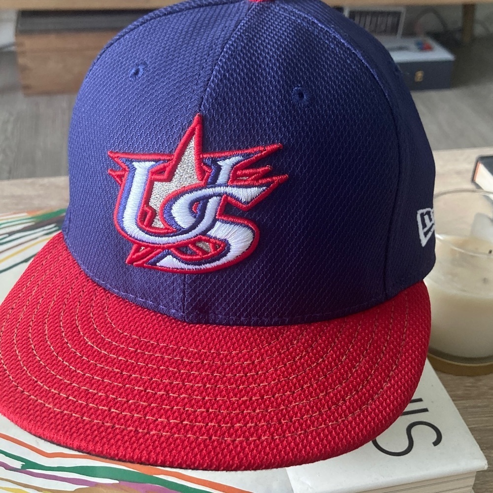Blue and Red Baseball Cap